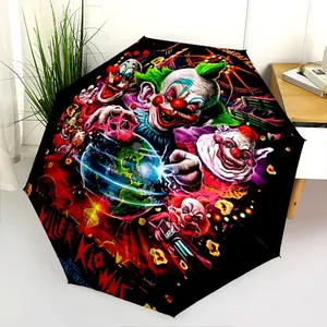 Killer Klowns from Outer Space (15) New printed universal umbrella, automatic folding umbrella, portable foldable travel umbrella, outdoor umbrella, Black Friday, Christmas, and birthday gift.