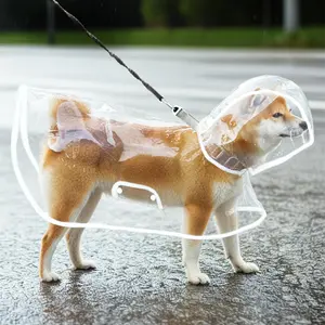 Transparent Dog Raincoat - PVC, All-Around, Button-Up Design for to Medium Breeds, Ideal for Teddy & Bichon Frise, Rainy Day Walking Gear, Dog Raincoat | Transparent Raincoat | PVC Raincoat