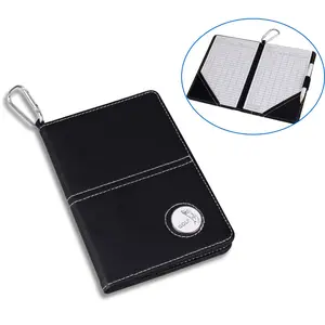 PU Leather Golf Scorecard Holder - Outdoor Sports Golf-Themed Scorers with Elastic Pencil Loop, Carabiner for Easy Carrying & Organization, Summer Vibes Training Equipment