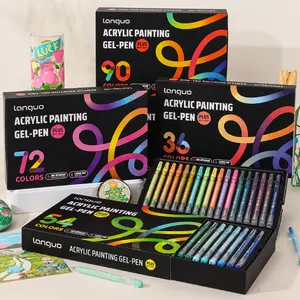 Acrylic Painting Gel Pen,1mm Needle Tip,Rich Color Large Capacity Ink Pens,Art Supplies For Diary,Card,DIY,Coloring, Doodling, Scrapbooking Supplies Stackable colors, Acrylic Gel Pen