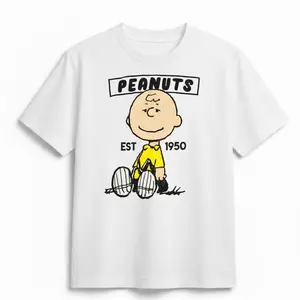 Peanut Charlie Brown Est. 1950 T-Shirt | Classic Peanut Graphic Tee | Vintage Cartoon Shirt | Unisex Nostalgic Crew Neck | Unique Streetwear Top | Trendy Streetwear Graphic Shirt | Trending Shirts For Men Women
