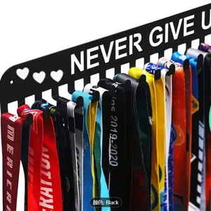 Durable Metal Award Medal Holder Rack, Space-Saving Wall-Mounted Design with 20 Hooks, Ideal for Home Office Decor