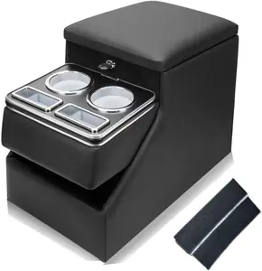 Truck Center Console Between Seat Compatibility WIth Minivans SUVs Middle Van Bench Organizer Compatibility WIth Floor Console Organizer Storage Box with Locking Design