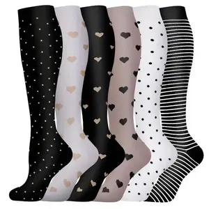 Fruit and animal pattern compression socks, 6 pairs/set of casual, comfortable, breathable men's and women's socks, running, hiking, rehabilitation sports socks, sports fit socksRAIMENTRY