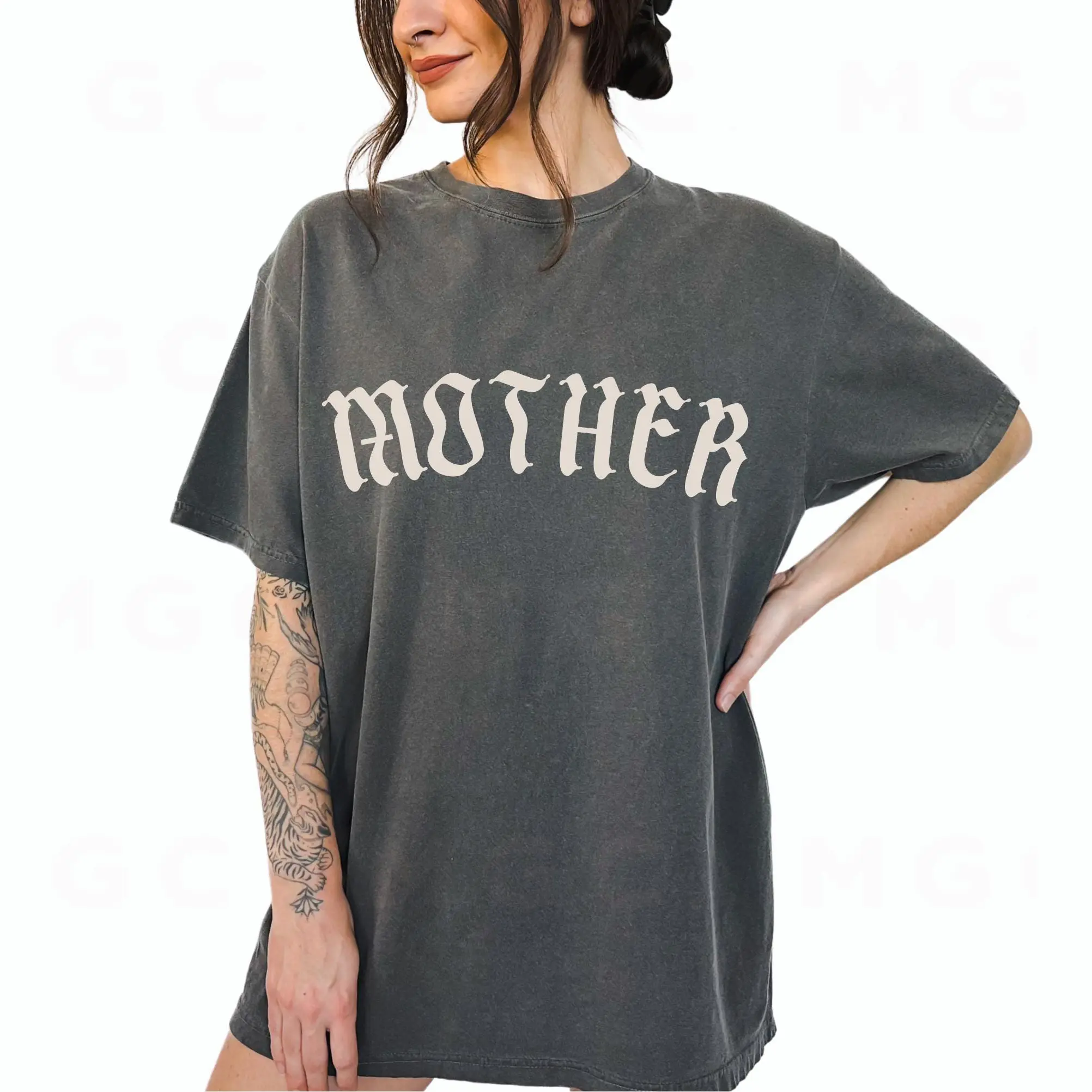 Comfort Colors Graphic Tee - Mother Gothic tshirt, trendy alternative metal core tee, old english mother tshirt, oversized mom tee, goth mom. Perfect Mother's Day