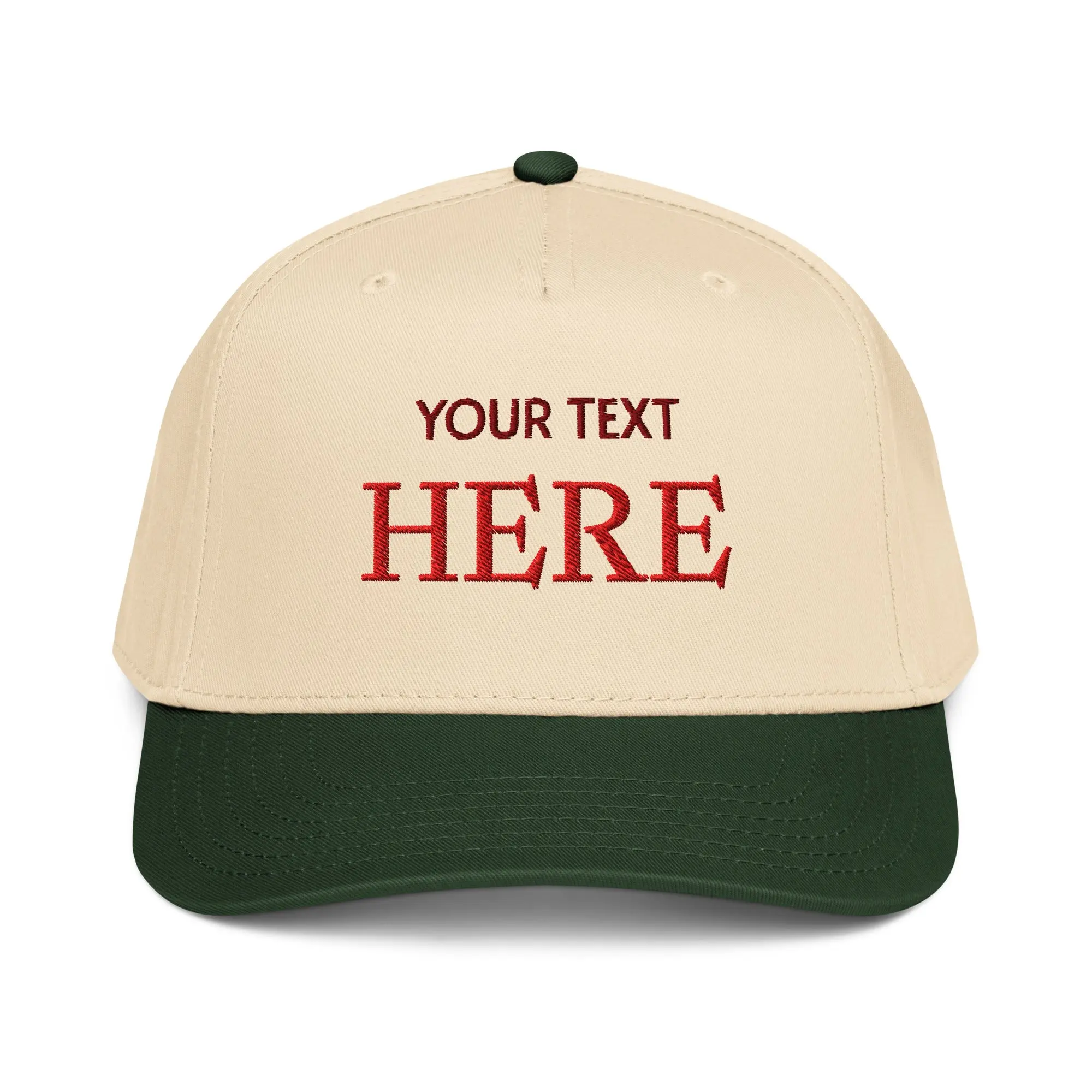 Customizable Two-Tone Baseball Cap – Personalize with Text or Logo