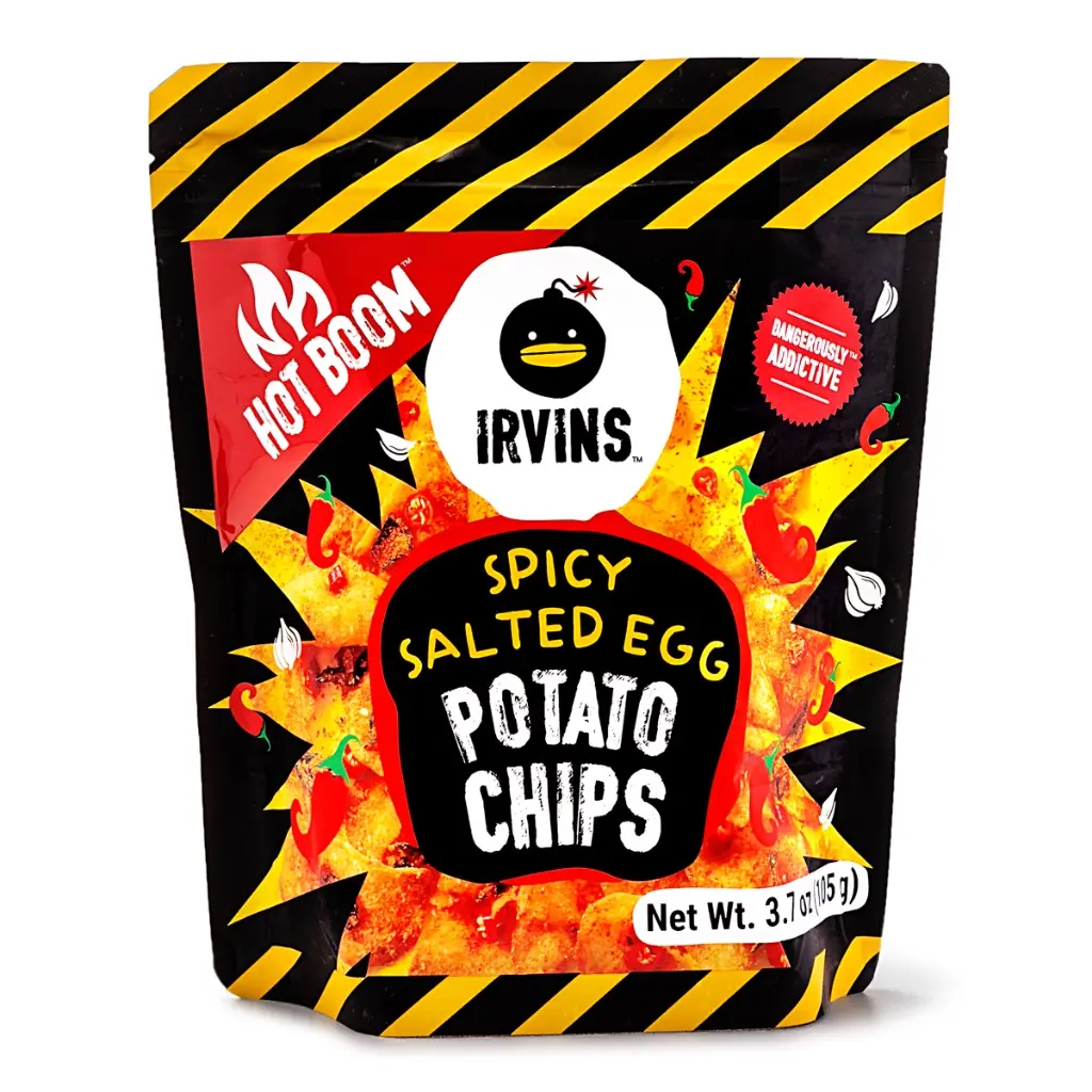 Hot Boom Spicy Salted Egg Potato Chips 3.7 oz (105g)