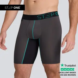 Step One Men's Boxer Brief Sport- Hulks, Anti-Chafe, Breathable Bamboo Fabric, UltraGlyde Panels, Hidden Elastic Pouch, Premium Underwear, Athletic Daily wear