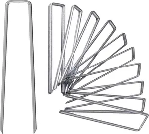 6 Inch Galvanized   U-Shaped Anti-Rust Staples for securing wire for dog collar fence to the ground