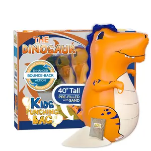 INFLATABLE DUDES Dinosaur -Kids Punching Bag | Already Filled with Sand| Classic Bop Bag | Premium Inflatable Toy | Punching Bag for Kids | Enhanced Bounce-Back Action! | - Stress Relief