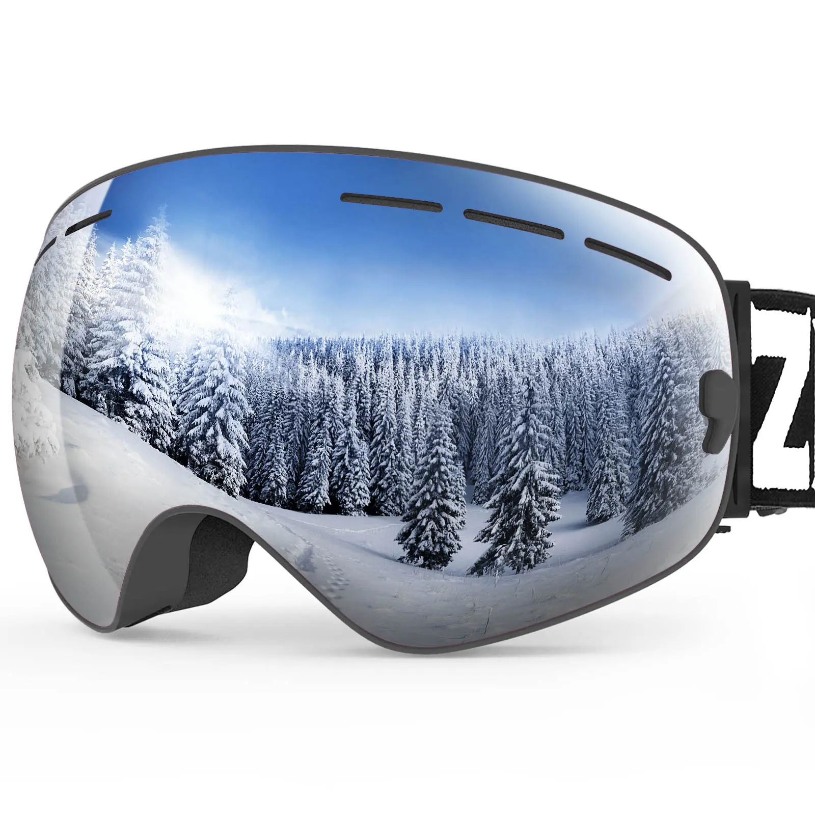 ZIONOR X Ski Goggles - OTG Snowboard Goggles Detachable Lens UV Protection Anti-fog for Men Women Adult