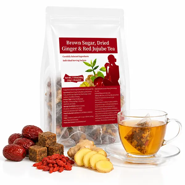Handcrafted Brown Sugar Ginger Jujube Herbal Tea, Rich Original Flavor, Independent Portable Sachets, Ideal for Daily Home & Office Drinks