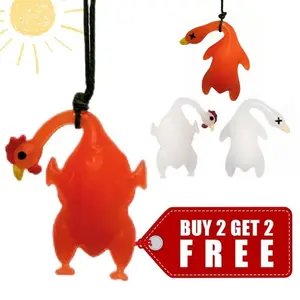 UV Chicken Color Changing Toys 4PCS with Sunlight Sensor Pendant for Kids Car Bag Outdoor Hiking Backpack Use Summer Funny Car Decoration Buy 2 Get 2 Free