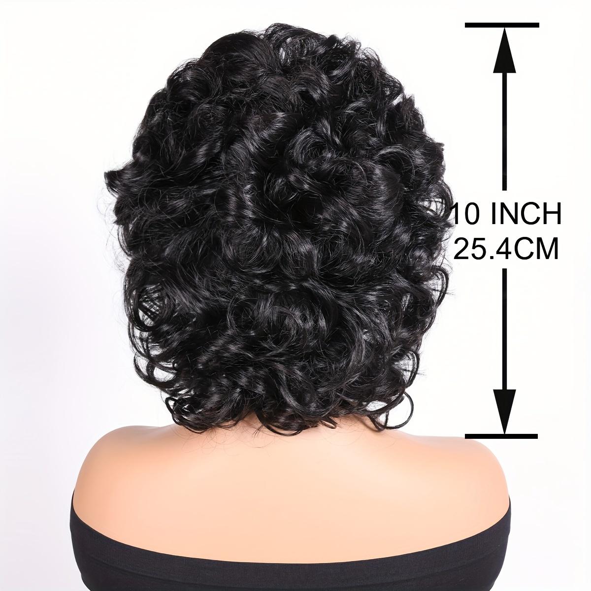 10-Inch Short Curly Wig with Side Bangs And Wavy Hair