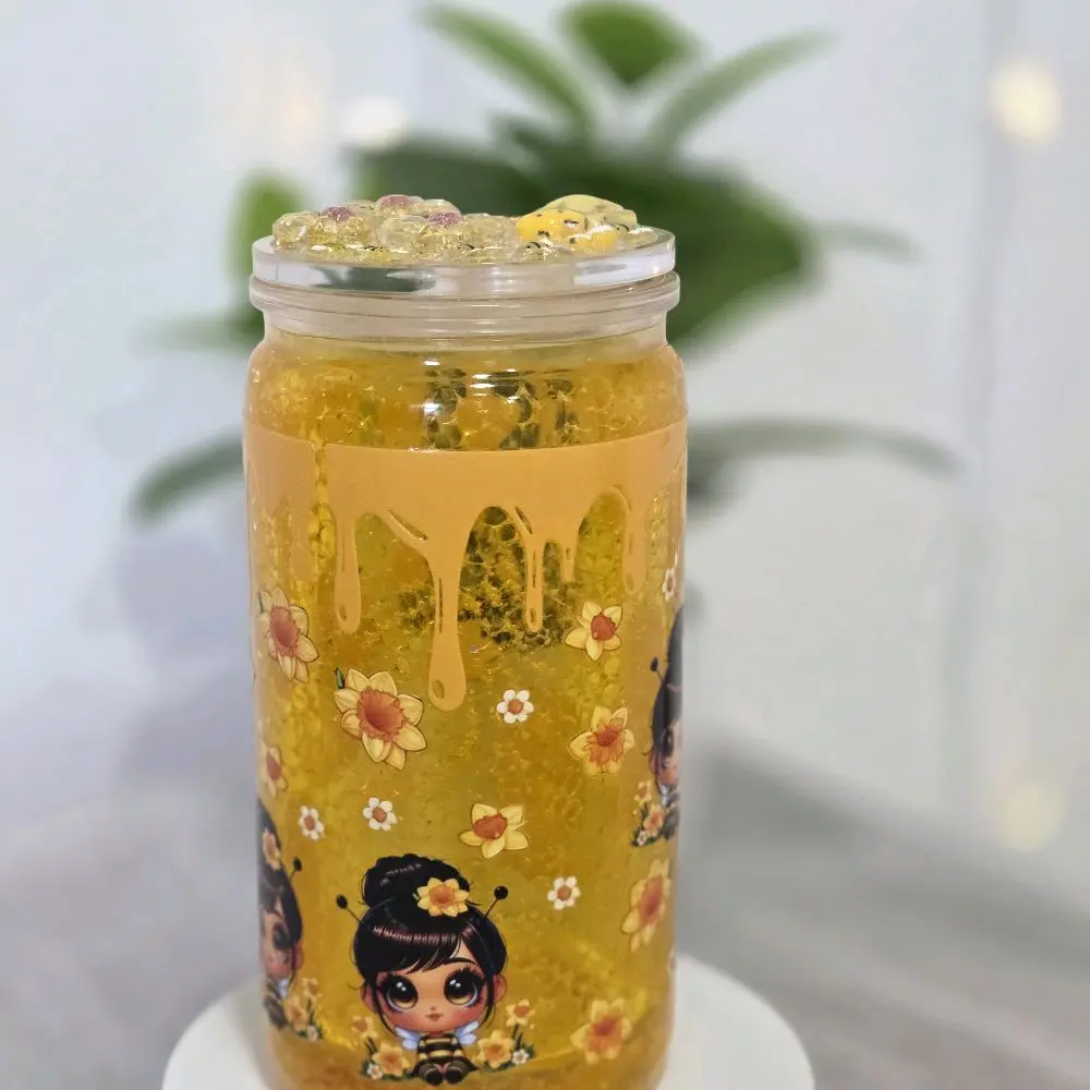 glitter lava effect snow glove tumbler with floating glitter in liquid between walls vaso tipo snow globe Drinkware Reusable Washable Portable Bottled Mug