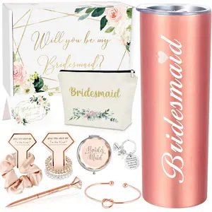 Bridesmaid Proposal Gifts, Will You Be My Bridesmaid Box, Engagement Wedding  Tumbler Bridal Bachelorette Party  for Bridesmaids, 20oz  Tumbler  Set