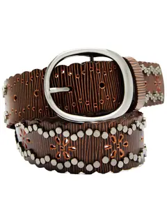 Shyanne Women's Women'S Studded Edge Starburst Belt - 6330-Brn