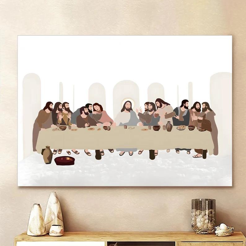 THE LAST SUPPER Canvas Jesus Christ Wall Art Canvas Picture Jesus Home Decor God Poster