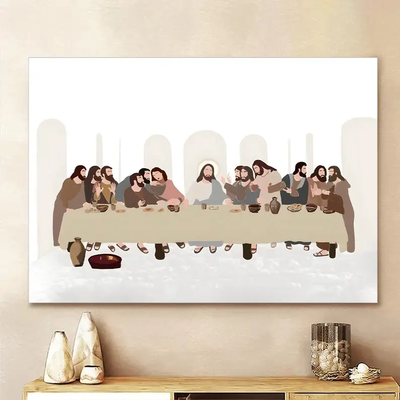 THE LAST SUPPER Canvas Jesus Christ Wall Art Canvas Picture Jesus Home Decor God Poster
