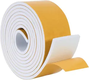 High Density  Weather Stripping Door Seal Strip Insulation Tape Roll for Insulating Door Frame, Window, Air Conditioner | Self Adhesive Sealing Weatherstrip (2 in x 1/4 in x 10 Ft, White)