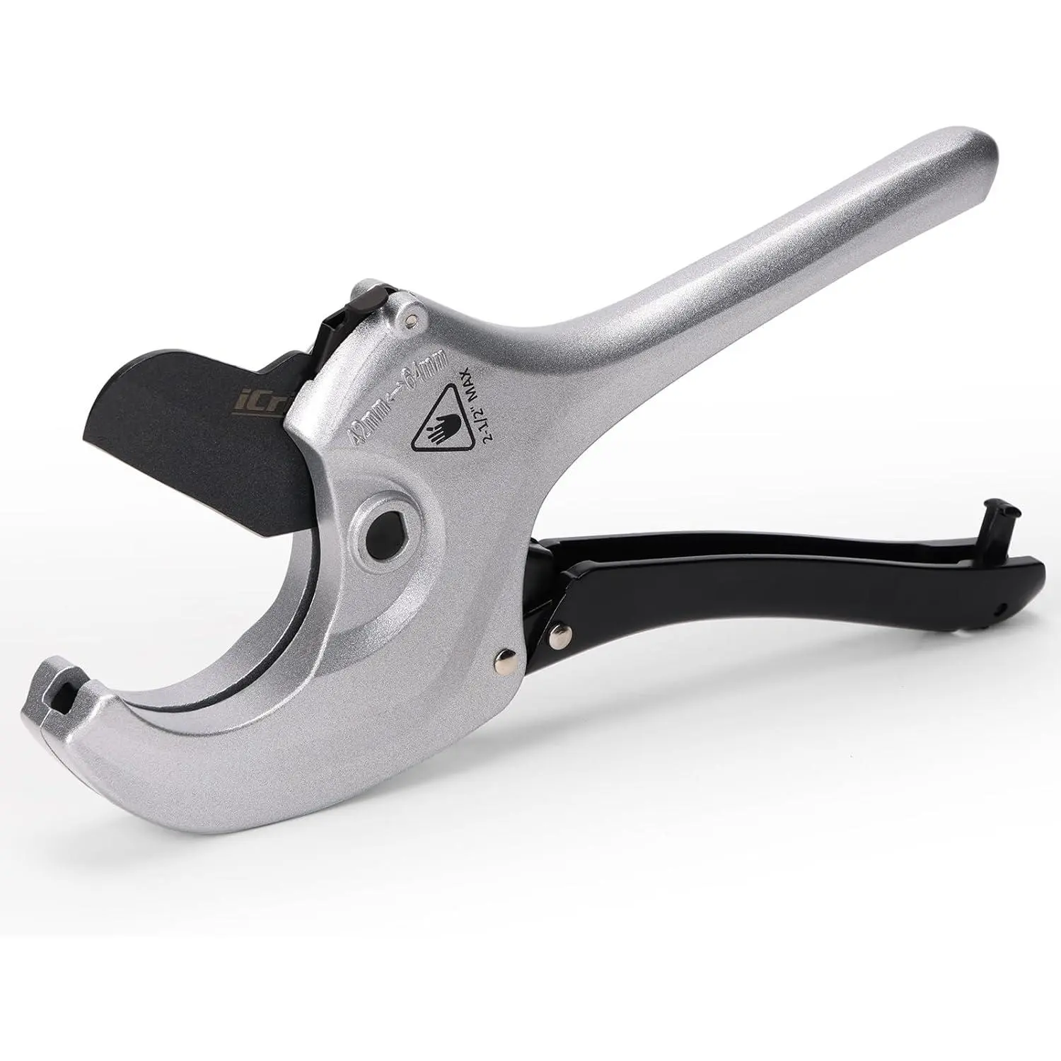 iCrimp Adjustable PVC Pipe  Cuts up to 2-1/2", Heavy-Duty Aluminum Ratchet Pipe  Tool, One-hand Operation Tube , PEX  Tool for PEX, PVC, PPR Platic Hose and Plumbing Pipe