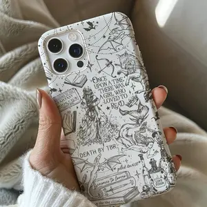 Fantasy Book Dragon Tough Phone Case, Shockproof Heavy Duty Dark Academia Aesthetic Book Lover Gift for iPhone 11 12 13 14 15 16 17 Pro Max Plus