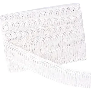 10 Yards X 6cm Wide Cotton Tassel Fringe Trim Lace Fibre for Clothes Accessories DIY Sewing Craft Lamp Shade Decoration Wedding Dress