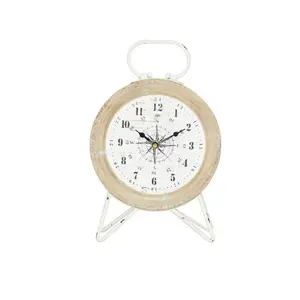 DecMode 13" Brown Metal Compass Clock