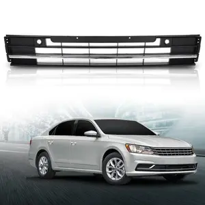 Fit For 2016-2019 VW Passat Front Bumper Lower Grille W/chrome w/ Sensor Hole