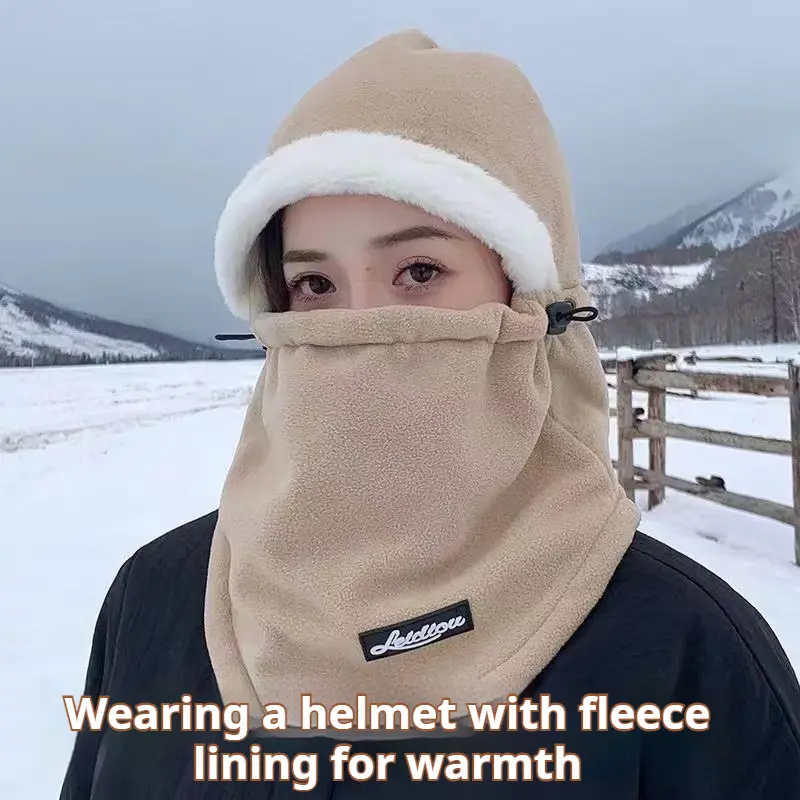 Hat for women winter new scarf headband integrated ear protection electric bike riding warm hat windproof and coldproof riding
