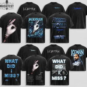 [Collection] Drake Iceman 2026 Album Graphic Tee, Washed Cotton Hip Hop Shirt, OVO Inspired Rap Merch, Vintage Portrait T-Shirt, Y2K Streetwear Oversized Fit, Fan Gift Apparel