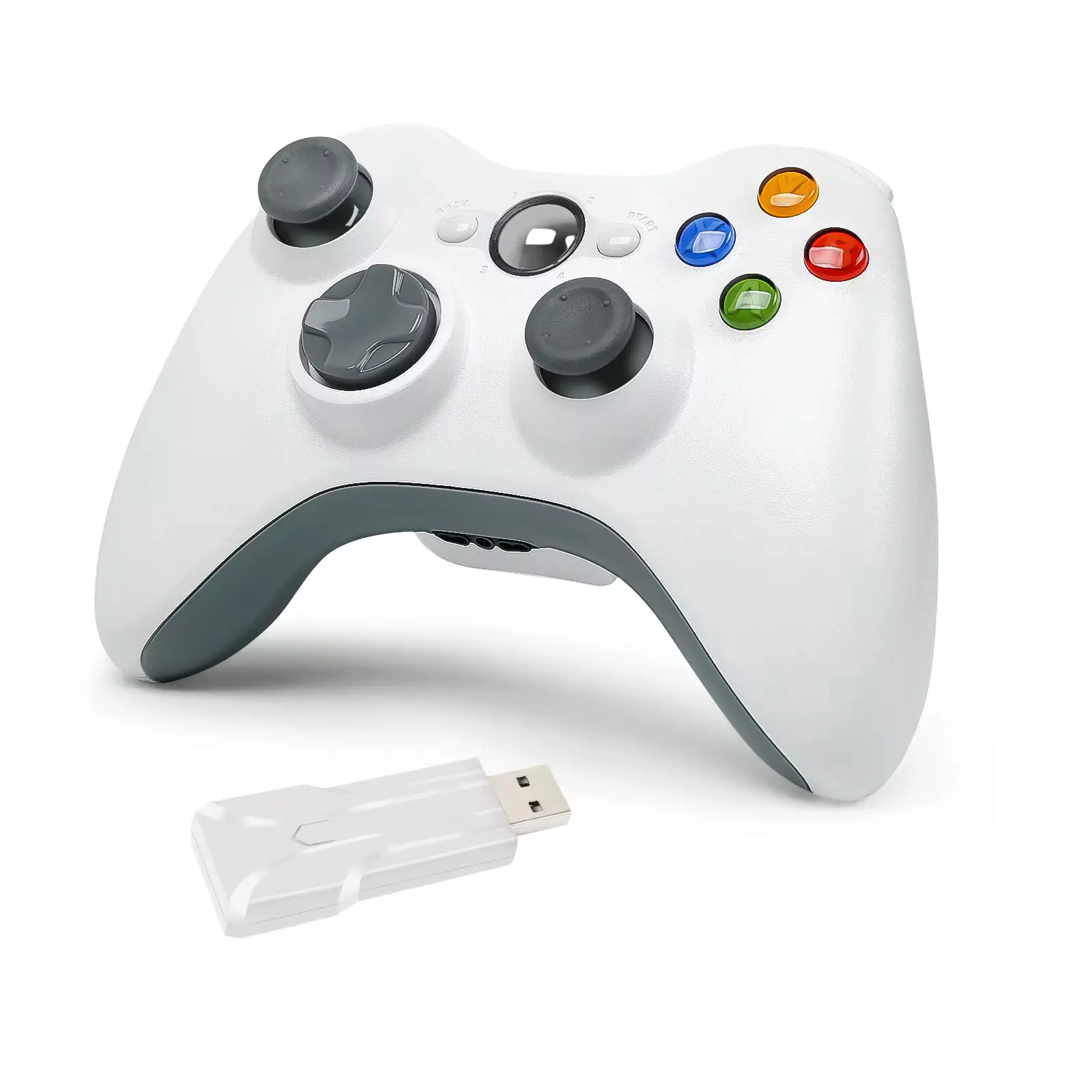2.4G Wireless Gamepad Joystick Handle - Console Accessories for Xbox 360, Xbox 360 Slim & PC Windows 7/8/10/XP/Vista, USB Receiver, Built-in Dual Motors Vibration, Turbo, 380 mAh, 5 Hours Playtime