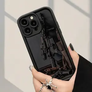 Phone Case - Stylish Ak Gun Design Trendy And Well-Liked Shock-Resistant Anti-Fingerprint Complete Coverage Thick Soft Phone Case Compatible with iPhone 17 E Air Pro ProMax iPhone16 15 14 Plus 13 12 Mini 11 X XS XR
