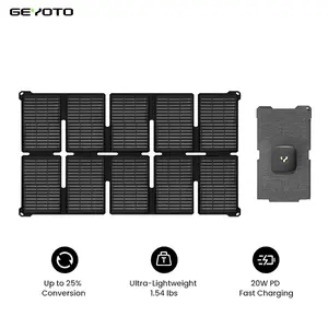 GEYOTO Foldable Solar Panel Charger, 35W / 45W / 100W / 200W Portable Solar Panels with Up to 26% Efficiency, Bifacial Solar Technology & IP68 Waterproof Protection for Camping, RV & Off-Grid Backup