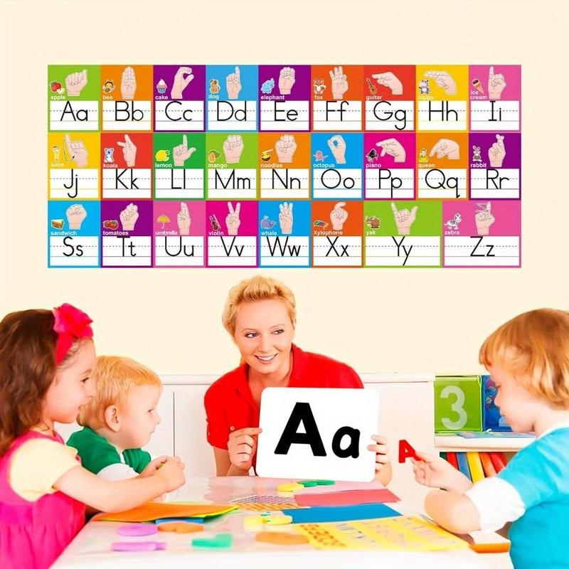 Alphabet Line Bulletin Board Set, 16pcs/set ABC Number 0-20 Wall Decorations, Educational Supplies for School Classroom Homeschool, Classroom Supplies Charts