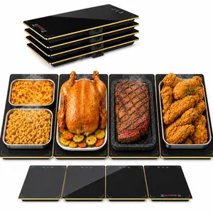 Electric Warming Tray, 4-in-1 Food Warmers for Parties Buffet with 9 Temp Settings and Timer, 33"x15" Glass Surface Warming Mat for Food, Modular Buffet Hot Plates for Catering and Gatherings #Summervibes #TikTokShopDealsforYouDays
