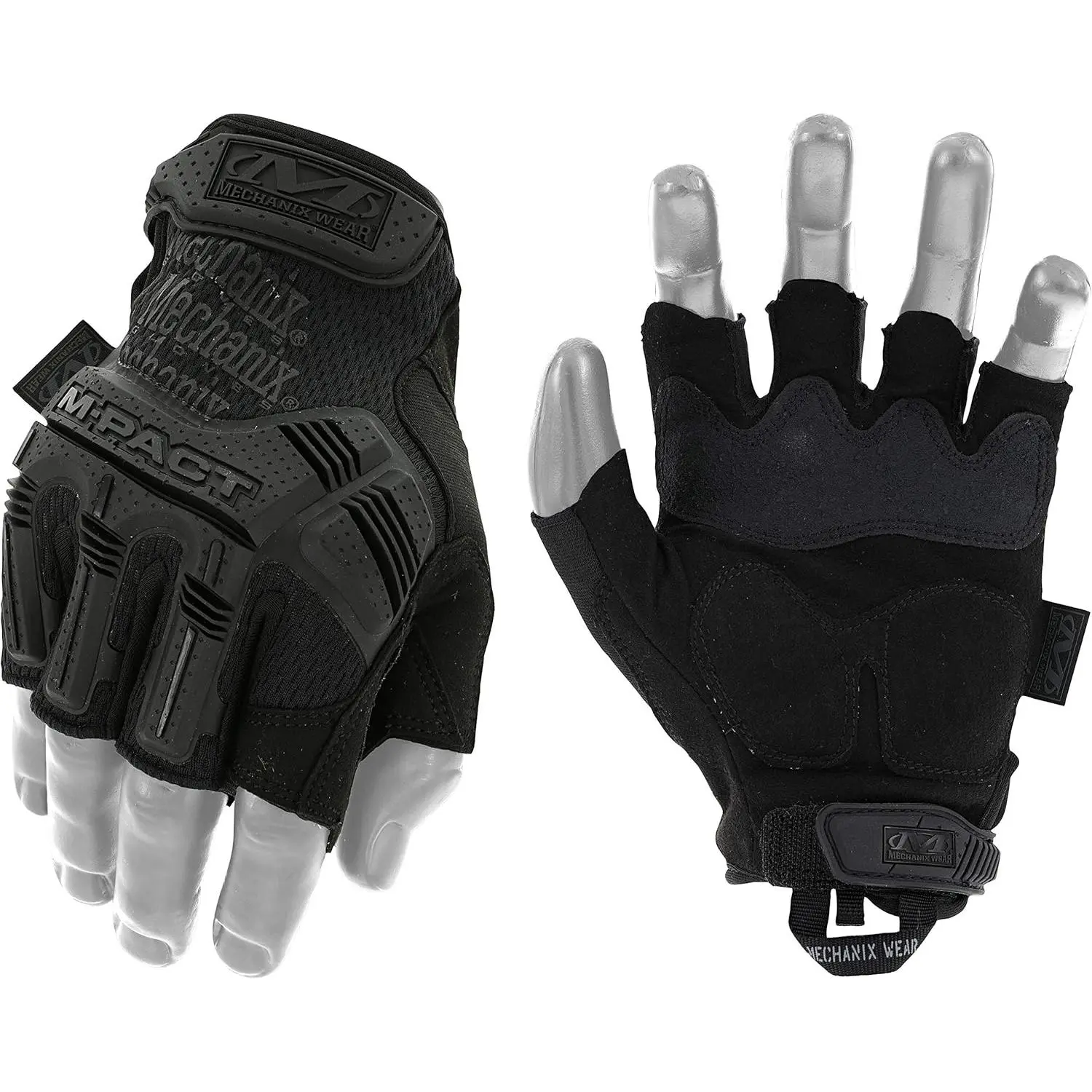 Heavy Duty Fingerless Tactical Gloves - Synthetic Leather Palm with D3O Padding, Amortex Reinforced, Impact-Resistant for Riding & Tactical Sports, High Dexterity, Keep Hands Cool & Comfortable, Easy Maintenance, Effortless Storage, Nylon Carrier Loops, H
