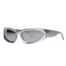 Y2K Retro Rimless Wrapround UV400 Trendy Vintage Sunglasses - Fashion-Forward Polarized, HD 1-Piece Lenses, Unisex Casual Sports Eyewear, Black Rave Party Futuristic Shades, Accessories for Women, Cool Gifts for Guys