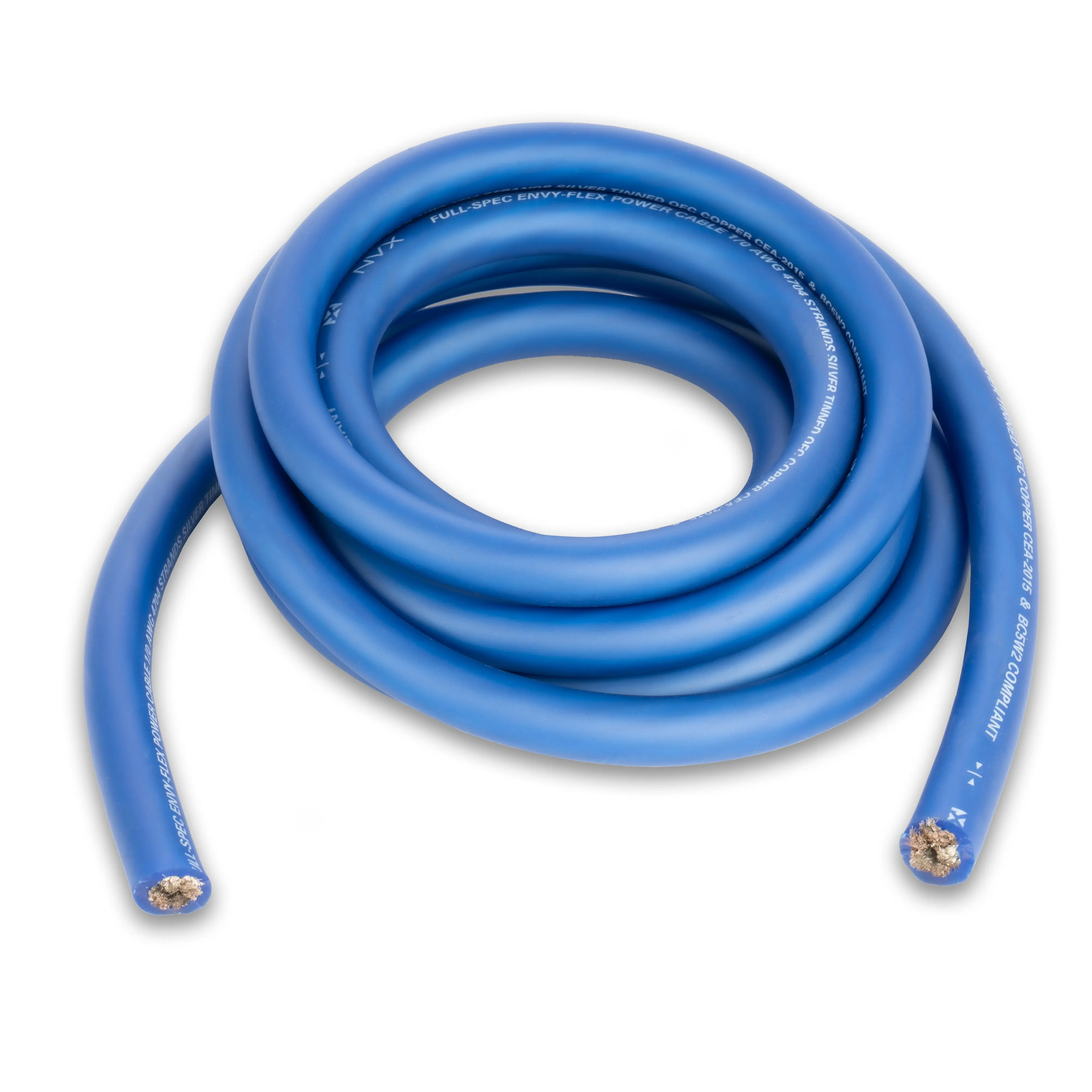 XW0BL10 10 ft 1/0-Gauge EnvyFlex True Spec Oxygen-Free Copper Power and Ground Wire (Blue)