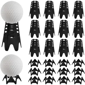 Golf Simulator Tees, 24 count Golf Mat Tees for Indoor & Outdoor Practice, 12 Tall & 12 Short Golf Tees for Driving Range, Turf &  , Black