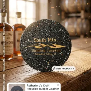 South Mountain Distilling Company Recycled Rubber Coaster - Rutherford College NC Craft Spirit Drinkware Accessory