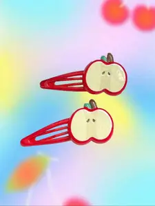 Cute Apple Design Hair Clips, Fashionable Hair Accessories for Women & Girls, Minimalist Headwear Suitable for Thick Hair