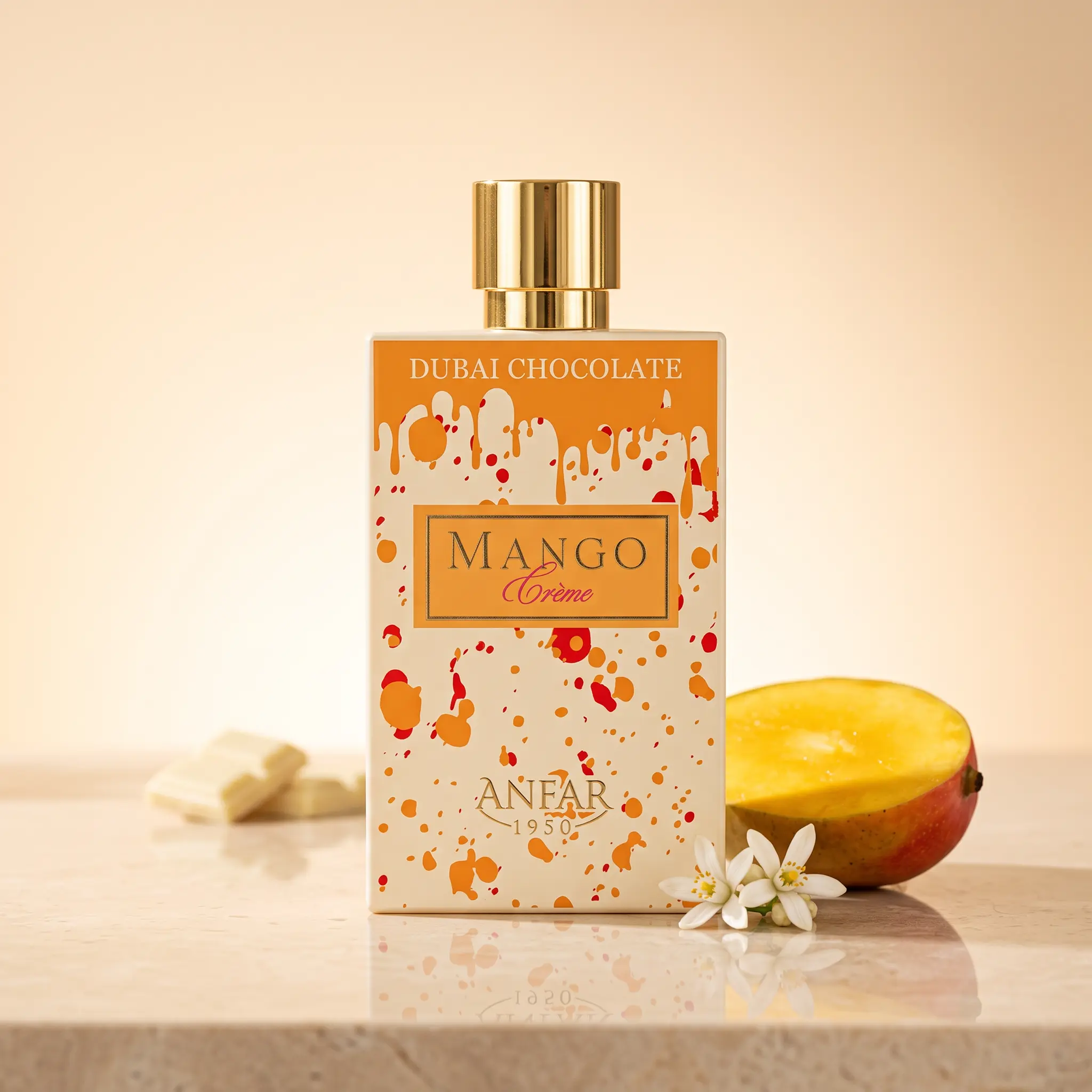 Anfar Dubai Chocolate Mango Creme - Perfume for Women and Men - Top Notes of Mango, Orange Blossom, and Vanilla - Long-Lasting Scent - 2.7 oz