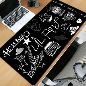 Lil Peep Syncprinting design, multi-size band mouse pad, specially built for fans, rubber sole to ensure stability during use, suitable for games, office, fans, most suitable for Christmas, birthday gifts for family and friends fans, game mouse pad.