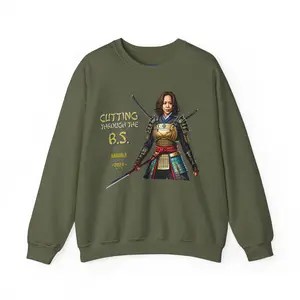 Kamala Harris "Cutting Through the B.S." Samurai Sweatshirt - Bold Political Statement Sweatshirt - Available in Multiple Colors Classic Cotton