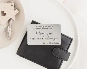 Personalised Wallet Insert Card- Custom Gift For Him | Valentine’s Day Gift | Birthday Gift - Partner Boyfriend Husband Hubby Gift
