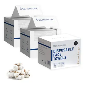 3 Pack - Disposable Face Towels, Disposable Face Towelette, Dry Wipes, Extra Large Size, 100% Natural Fibers, Super-Soft, Extra Absorbent, Makeup Remover, 100% Biodegradable, 50 PCS