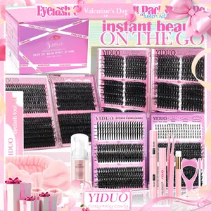 16 Styles Lash Clusters Kit, Mega/ultra/Dramatic/Volume/ Full/Spikes/ Bottom Lashes Clusters Kit Eyelash Extensions Set WaterProof Lash for Beginners and Proficient, Soft comfortable Easy Apply Natural Look for Makeup Daily Life