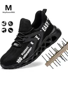 Men's Steel Toe Safety Shoes, Anti-Smashing & Puncture-Proof Design, Ideal for Industrial Workwear, Durable Protection Footwear, Rubber