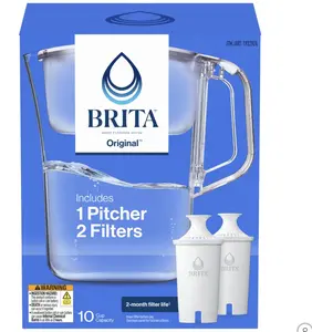 Brita Champlain Water Filter Pitcher, 10 Cup with 2 Filters